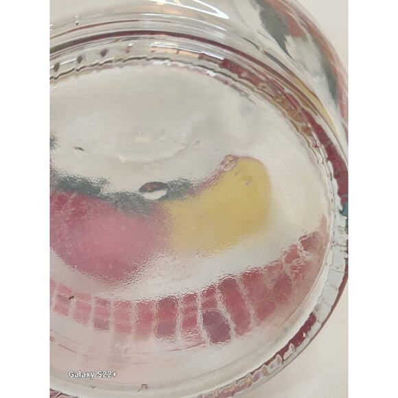 Vintage KIG Malaysia Clear Glass 48oz Handled Pitcher 4 juice glasses, Red Apple - Picture 11 of 16